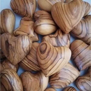 Olive Wood Hearts hand made in the Holy Land